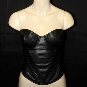 Black Strapless Bustier Top